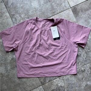 Nike Zenvy Rib Dri-FIT Training Short-Sleeve Top PINK WOMEN’ Size XXL HF2772-523